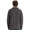 ComfortWash by Hanes Men's New Railroad Grey Garment-Dyed Polo Collar Sweatshirt
