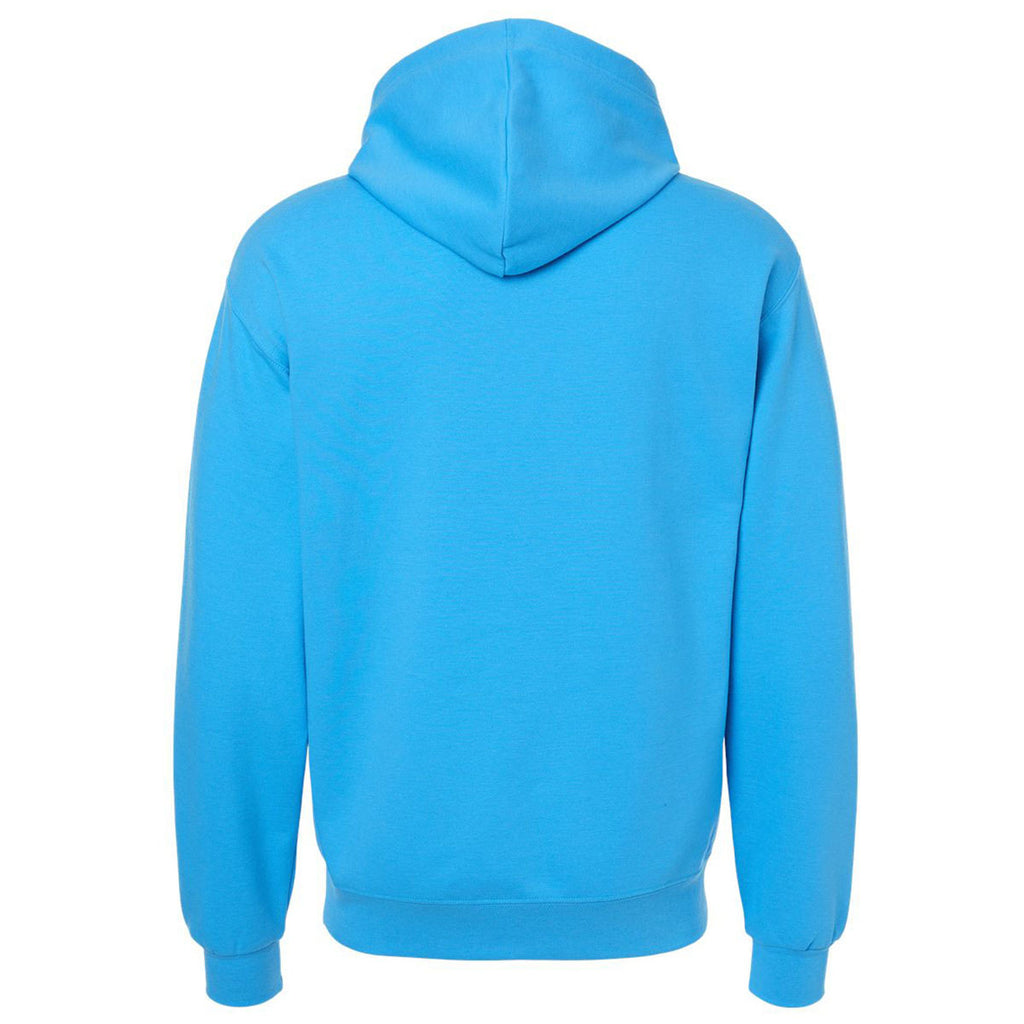 Jerzees Unisex Soul Blue Heather Ultimate CVC Hooded Sweatshirt