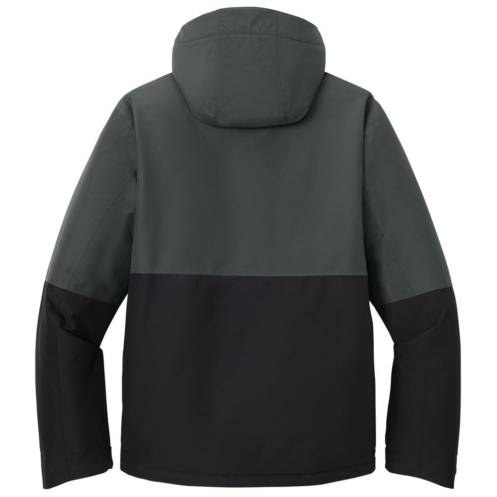 Port Authority Men's Grey Steel/Deep Black Insulated Heavy Ripstop Jacket