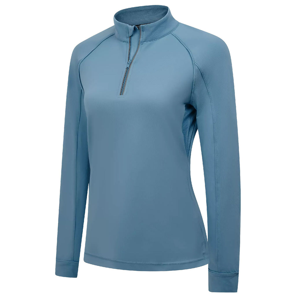 Levelwear Women's Mute Blue Kinetic Midlayer Pullover