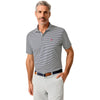 Johnnie-O Men's Navy Dru Stripe Performance Mesh Polo