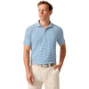 Johnnie-O Men's Palisades Blue Dru Stripe Performance Mesh Polo