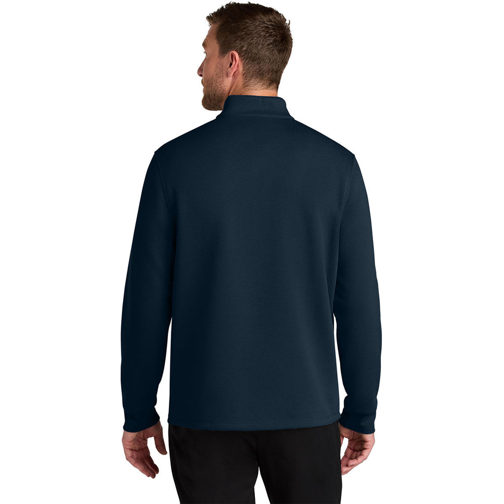 Port Authority Men's River Blue Navy Wearever Signature Double Pique 1/4-Zip