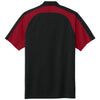 Port Authority Men's Deep Black/Rich Red Wearever Performance Pique Colorblock Polo