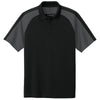 Port Authority Men's Deep Black/Storm Grey Wearever Performance Pique Colorblock Polo