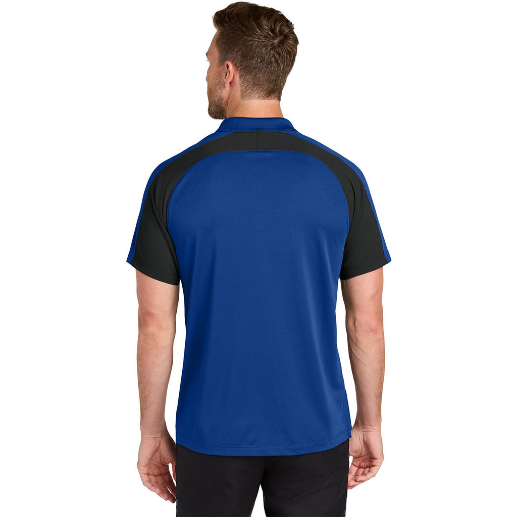 Port Authority Men's True Royal/Black Wearever Performance Pique Colorblock Polo