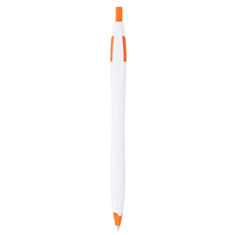 Bullet White w/Orange Trim Cougar Retractable Ballpoint Pen