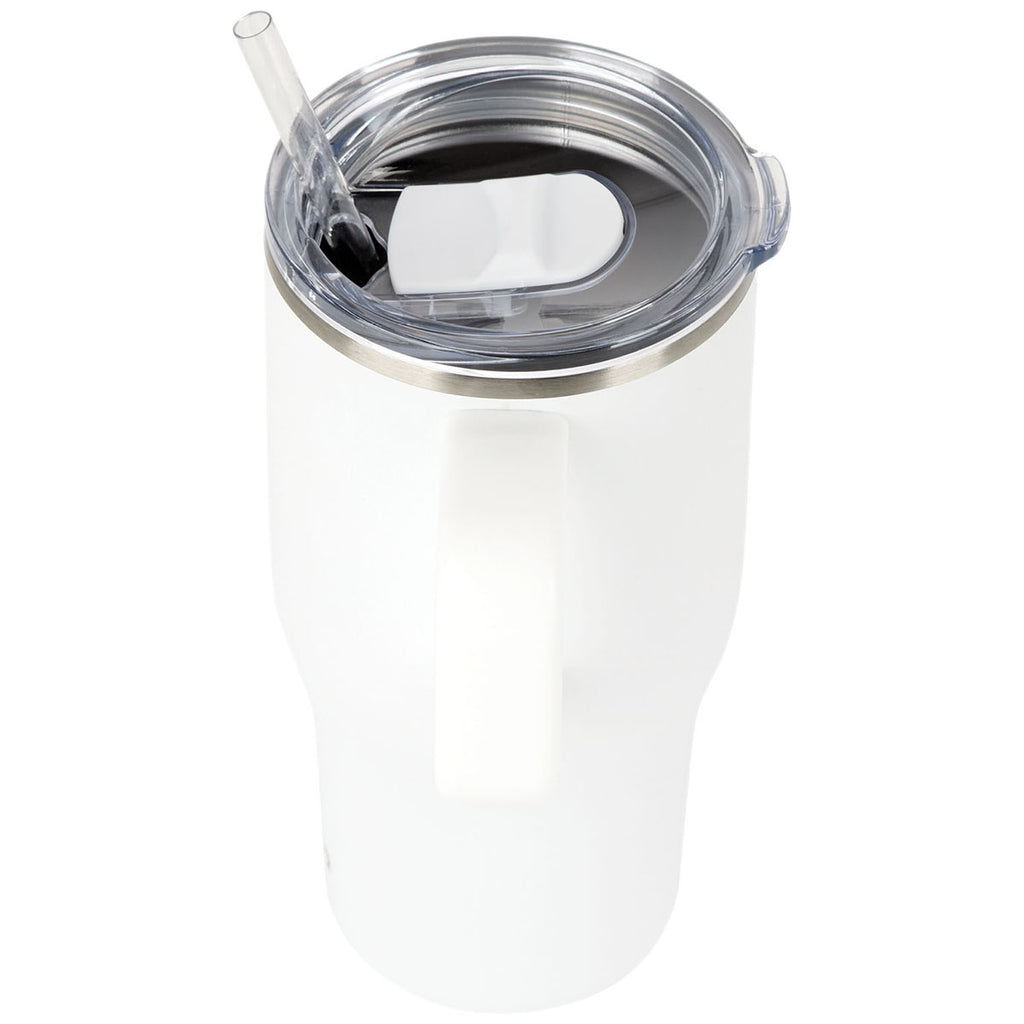 Perka White Myrton 20 oz. Double Wall, Recycled Stainless Steel Travel Mug