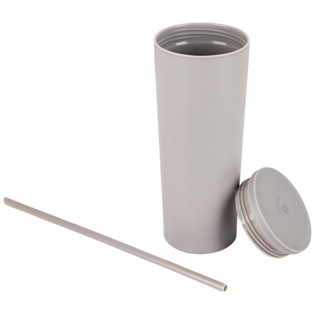 Logomark Grey Bayard 24 oz. Double Wall Steel/PP Liner Straw Tumbler