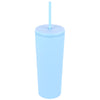 Logomark Light Blue Bayard 24 oz. Double Wall Steel/PP Liner Straw Tumbler