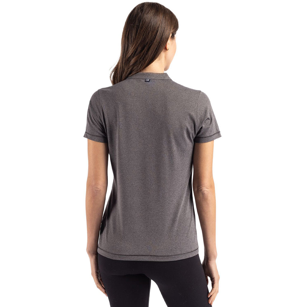 Cutter & Buck Women's Dark Black Heather Forge Heathered Stretch Blade Top