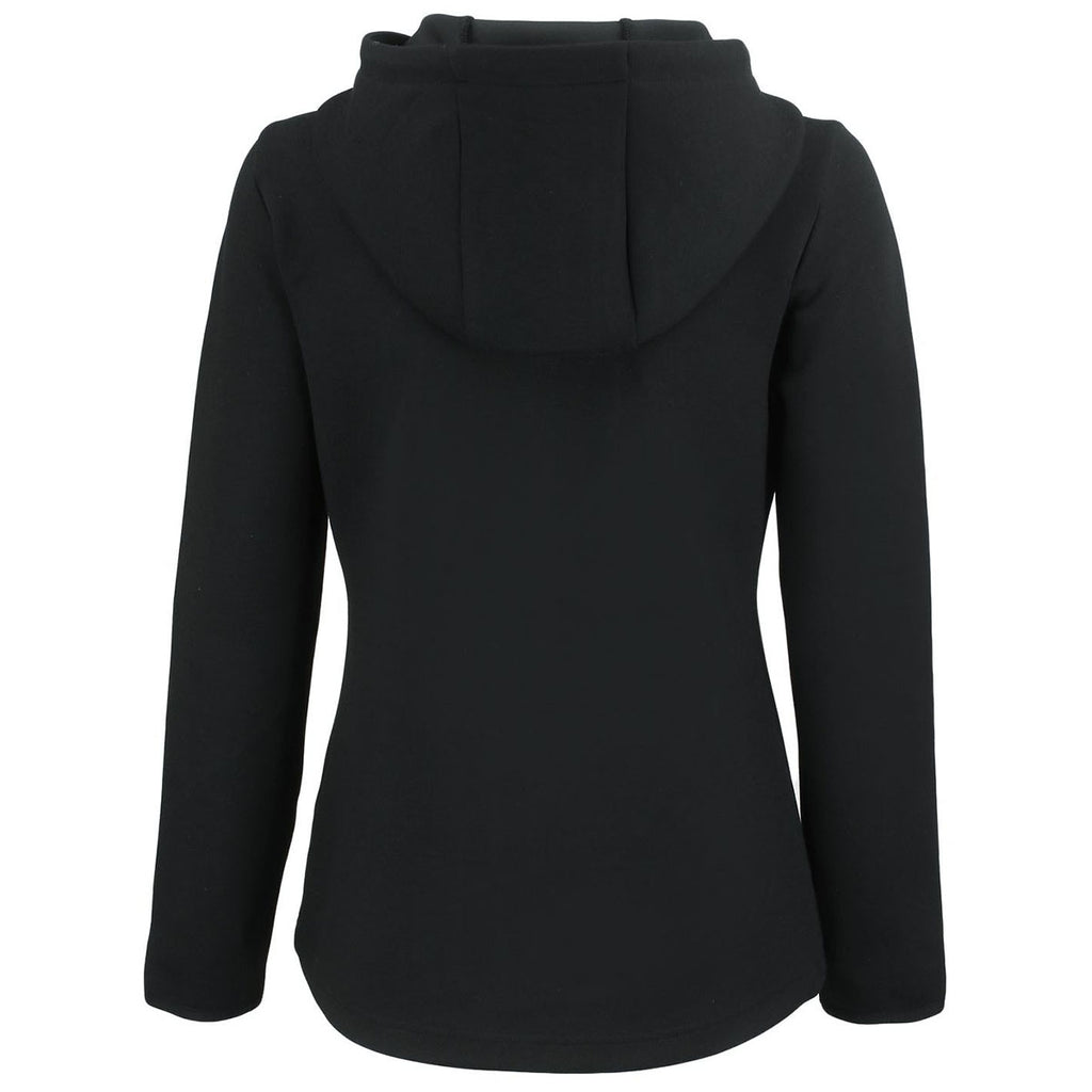 Cutter & Buck Women's Black Roam Epic Comfort Recycled Full Zip Hooded Jacket