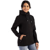 Cutter & Buck Women's Black Roam Epic Comfort Recycled Full Zip Hooded Jacket