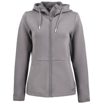 Cutter & Buck Women's Elemental Grey Roam Epic Comfort Recycled Full Zip Hooded Jacket