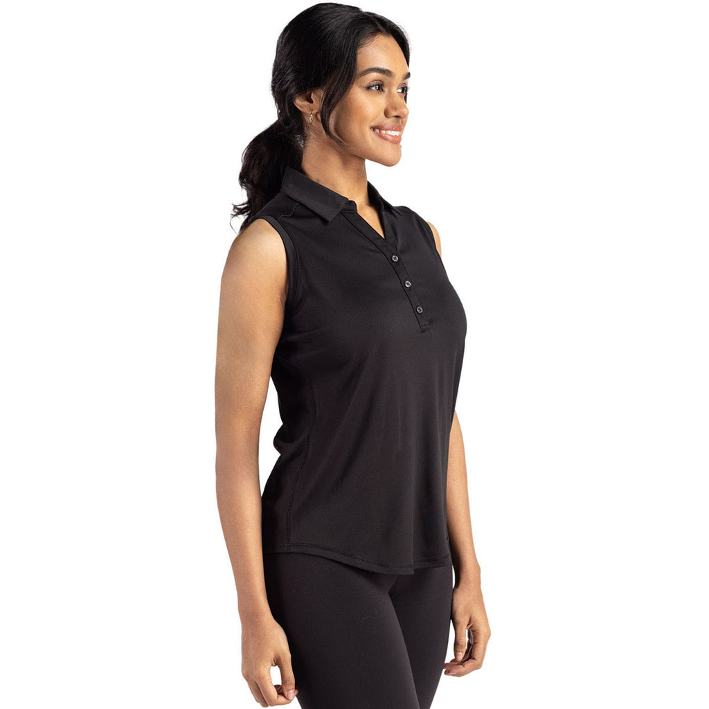 Cutter & Buck Women's Black Forge Eco Stretch Recycled Sleeveless Polo
