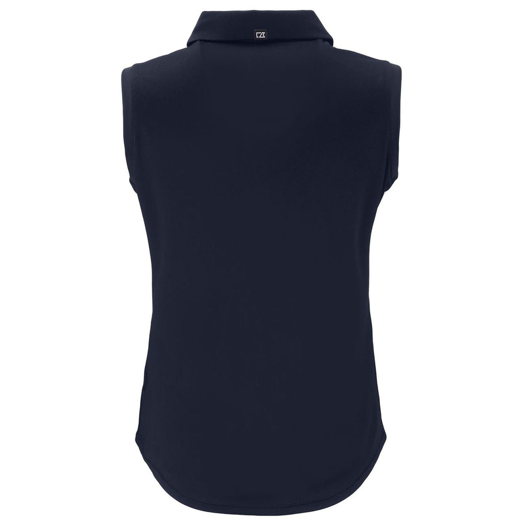 Cutter & Buck Women's Navy Blue Forge Eco Stretch Recycled Sleeveless Polo