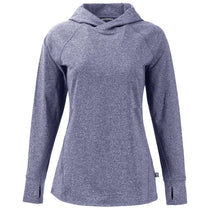 Cutter & Buck Women's Navy Blue Heather Adapt Knit Recycled Heathered Hooded Pullover