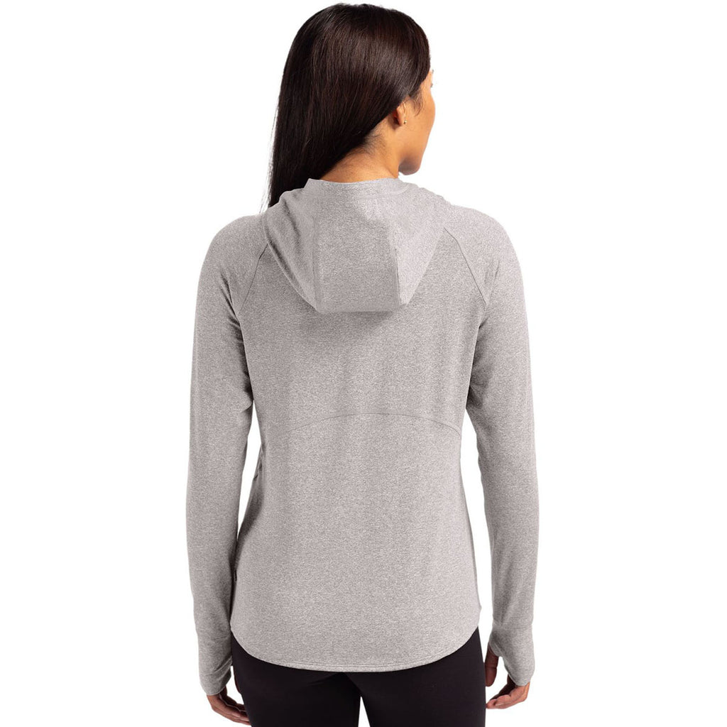 Cutter & Buck Women's Polished Heather Adapt Knit Recycled Heathered Hooded Pullover