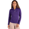 Cutter & Buck Women's College Purple Coastline Epic Comfort Recycled Quarter Zip