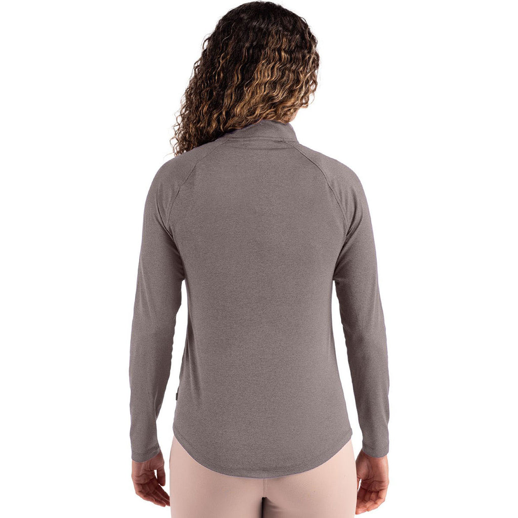 Cutter & Buck Women's Elemental Grey Coastline Epic Comfort Recycled Quarter Zip