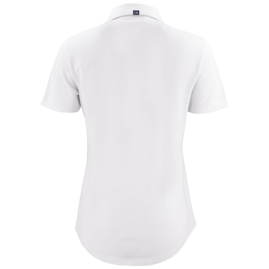Cutter & Buck Women's White Advantage Refresh Epic Confidence Recycled Tri-Blend Pique Polo