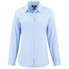 Cutter & Buck Women's Atlas/White Skyline Epic Confidence Recycled Gingham Long Sleeve Dress Shirt