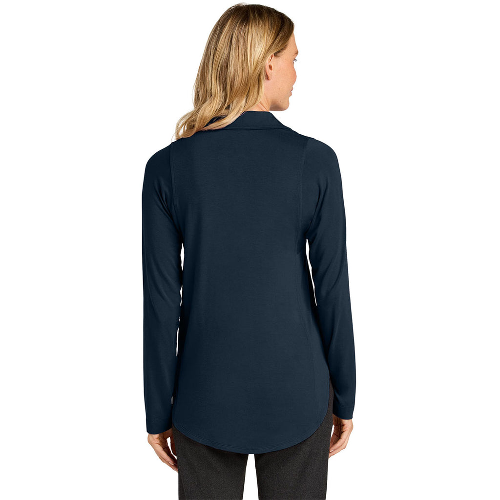 Port Authority Women's River Blue Navy Luxe Knit Button Tunic