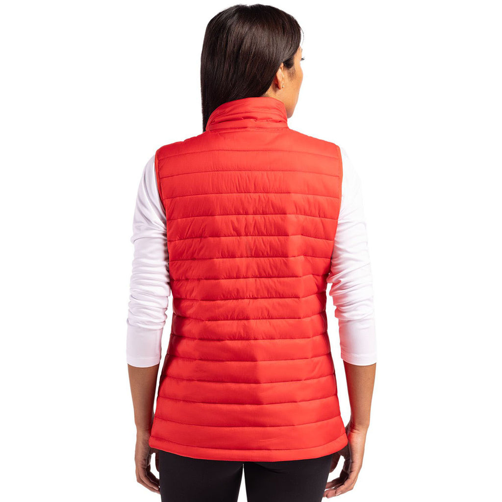 Clique Women's Red Valhalla Full Zip Puffer Vest