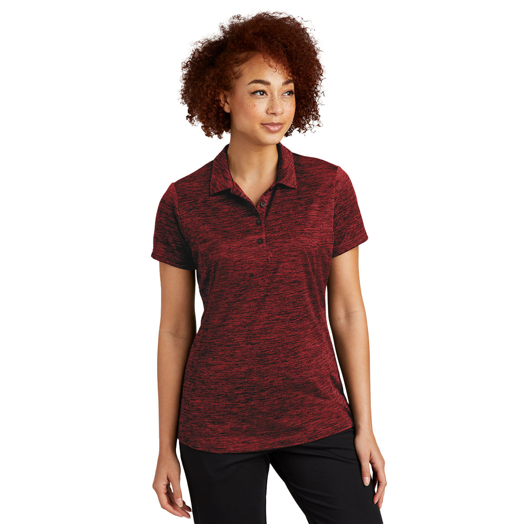 Sport-Tek Women's Red-Black Electric PosiCharge Electric Heather Polo