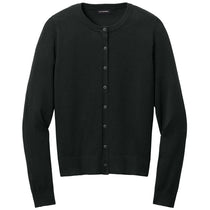 Port Authority Women's Deep Black Easy Care Crewneck Cardigan Sweater