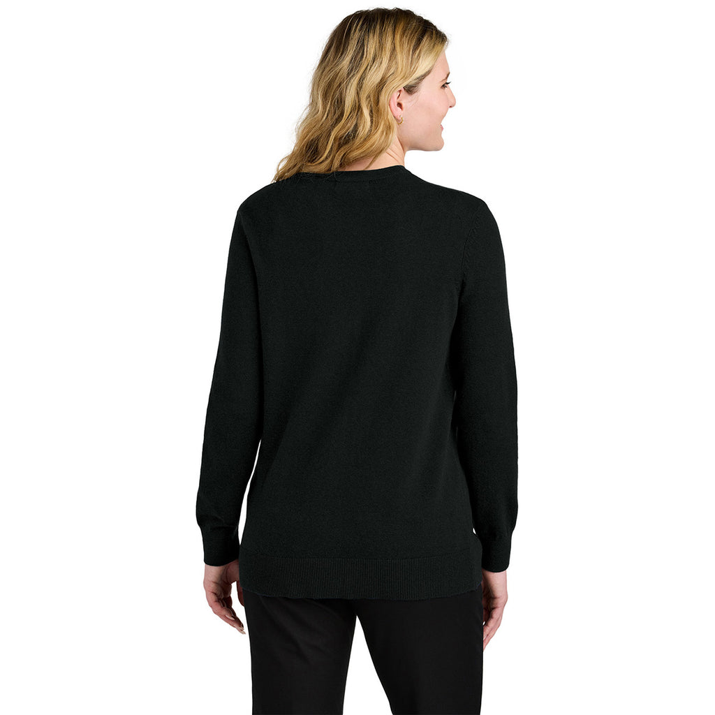 Port Authority Women's Deep Black Easy Care Button-Up Cardigan Sweater