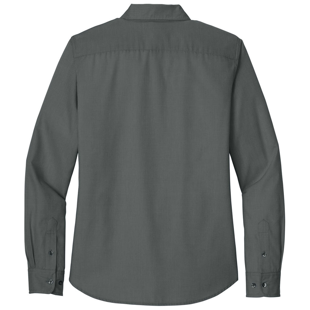 Port Authority Women's Deep Black Long Sleeve Nailhead Easy Care Shirt