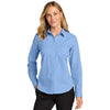 Port Authority Women's Swiss Blue Long Sleeve Nailhead Easy Care Shirt