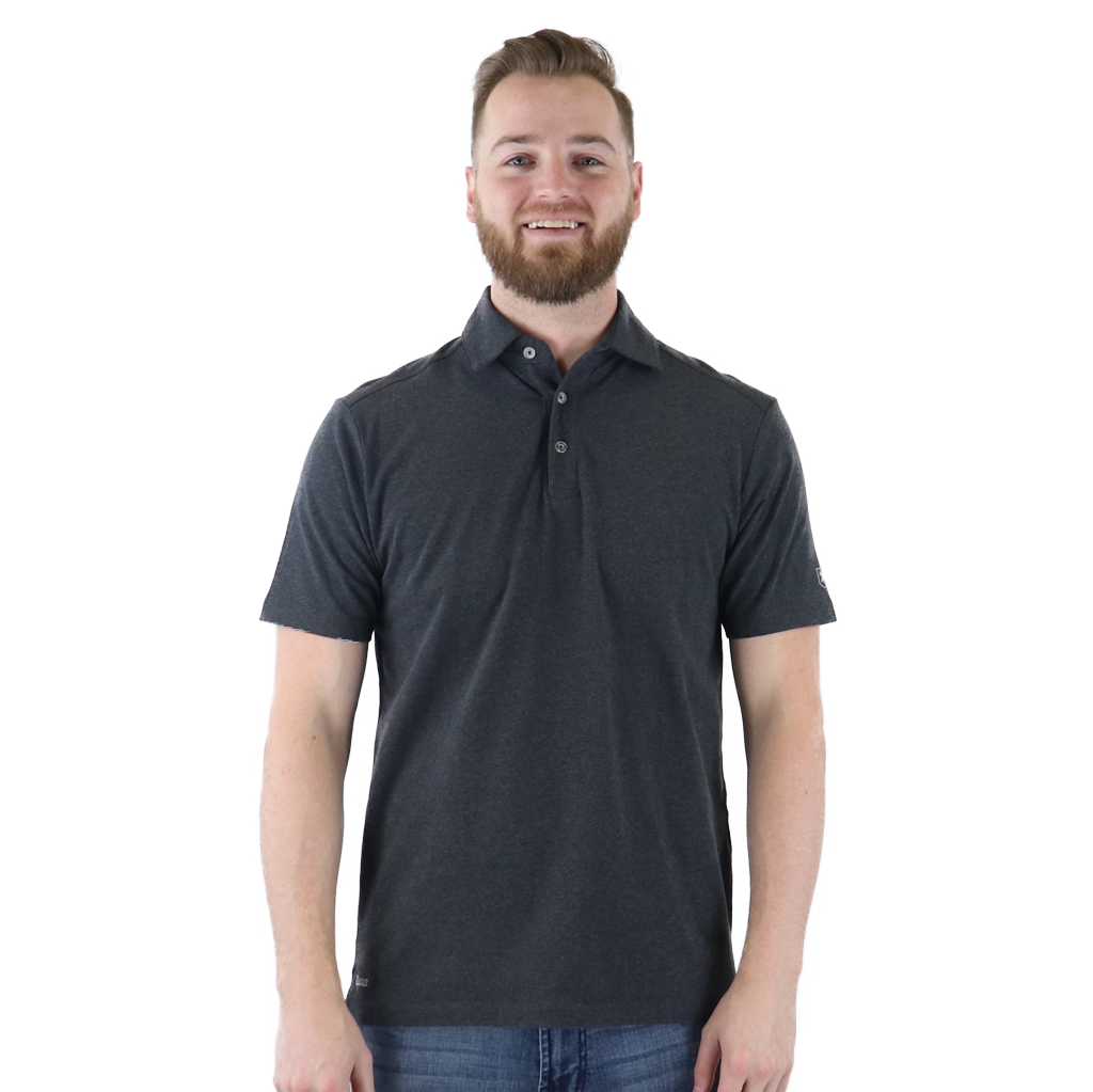 48-Hour Zusa Men's Black Heather Peachy Polo