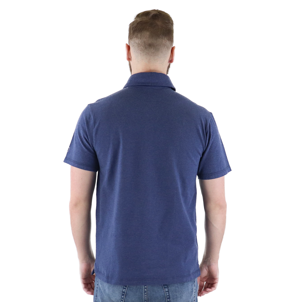 48-Hour Zusa Men's True Navy Heather Peachy Polo
