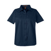 Harriton Women's Dark Navy Advantage IL Short Sleeve Dress Shirt