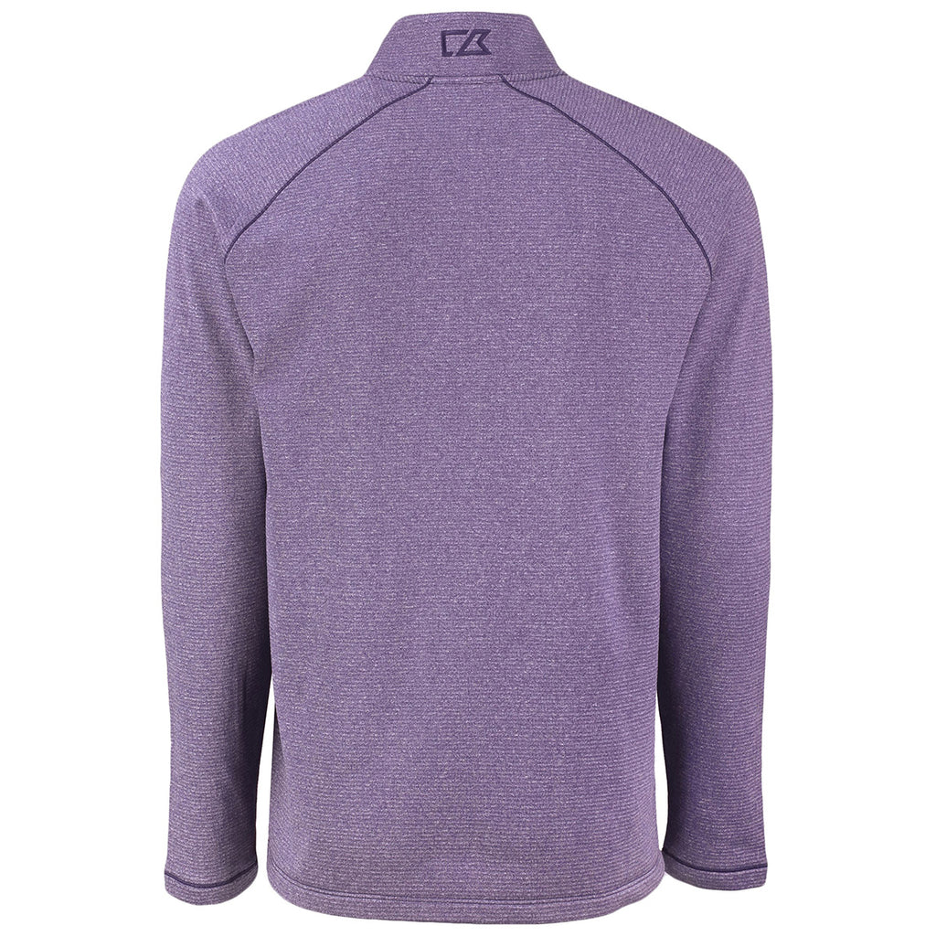 Cutter & Buck Men's College Purple Heather Peshastin Eco Fleece Recycled Half Zip Pullover