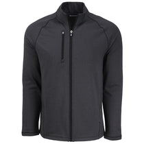 Cutter & Buck Men's Black Heather Peshastin Fleece Recycled Full Zip Jacket