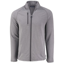 Cutter & Buck Men's Elemental Grey Heather Peshastin Fleece Recycled Full Zip Jacket