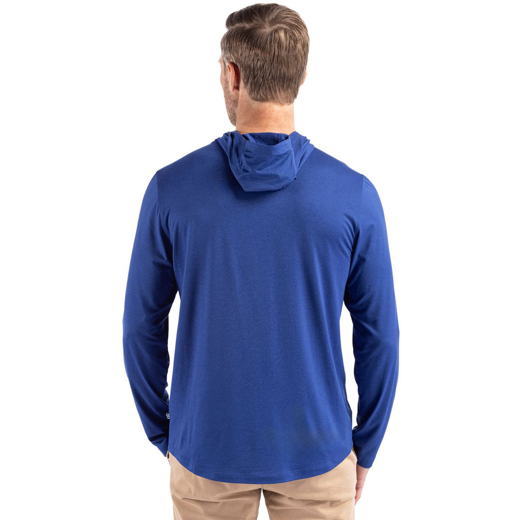 Cutter & Buck Men's Tour Blue Coastline Epic Comfort Eco Recycled Hooded Shirt