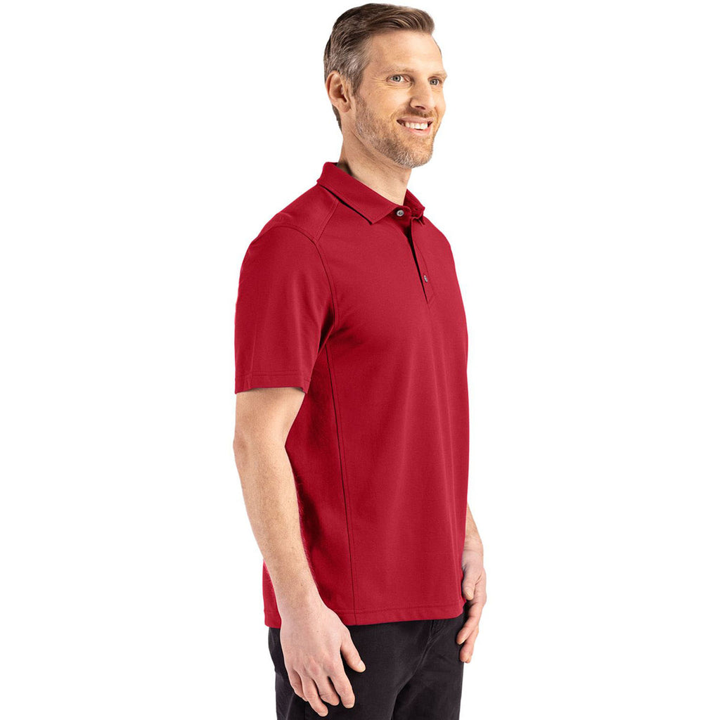 Cutter & Buck Men's Cardinal Red Advantage Refresh Epic Confidence Recycled Tri-Blend Pique Polo