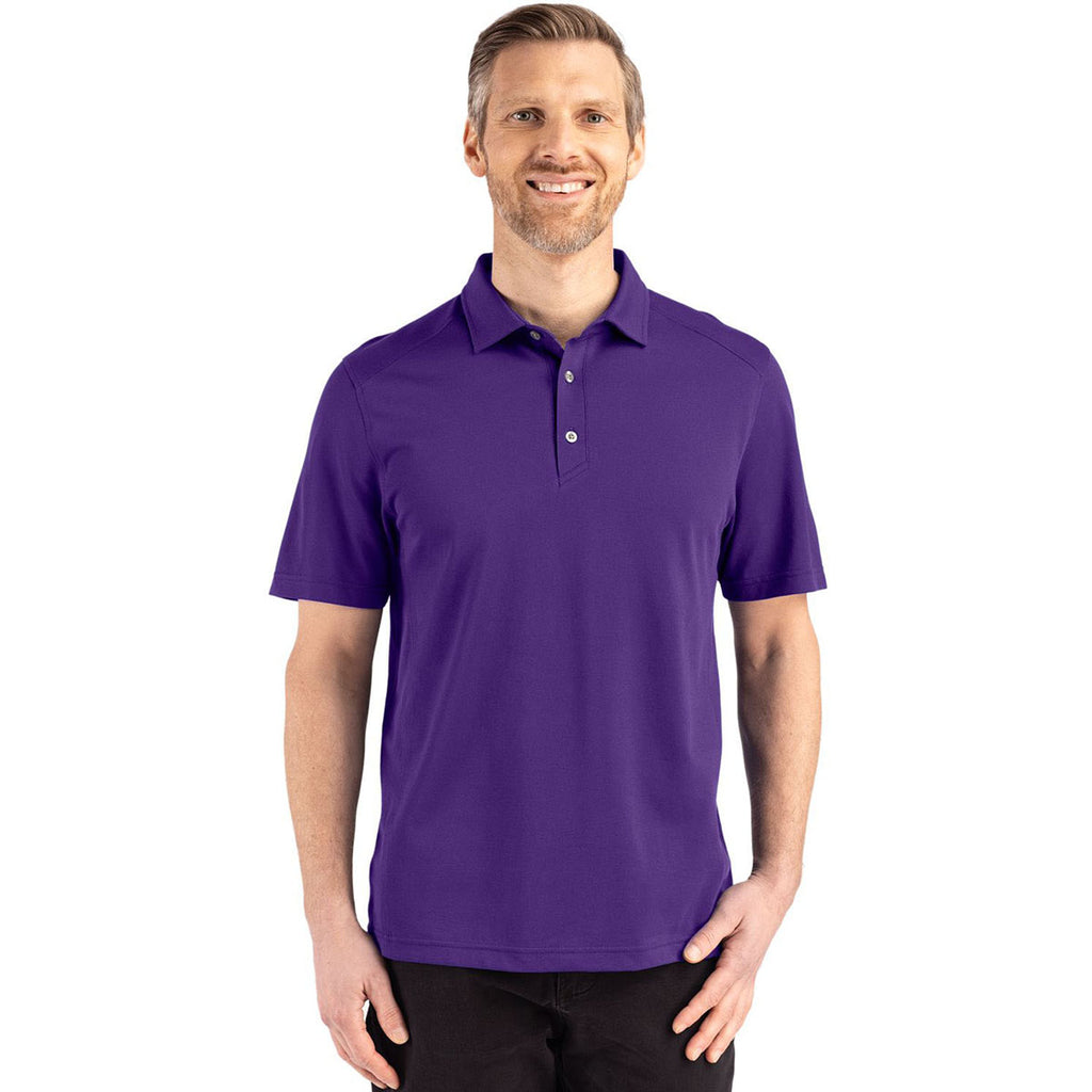 Cutter & Buck Men's College Purple Advantage Refresh Epic Confidence Recycled Tri-Blend Pique Polo