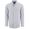 Cutter & Buck Men's Elemental Grey/White Skyline Epic Confidence Recycled Pinstripe Long Sleeve Dress Shirt