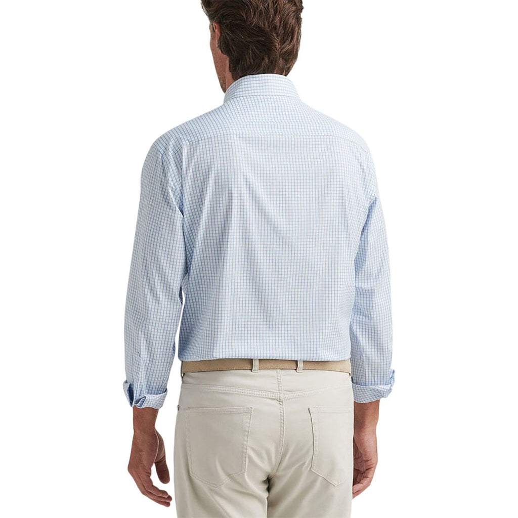 Peter Millar Men's Cottage Blue Hanford Performance Twill Sport Shirt