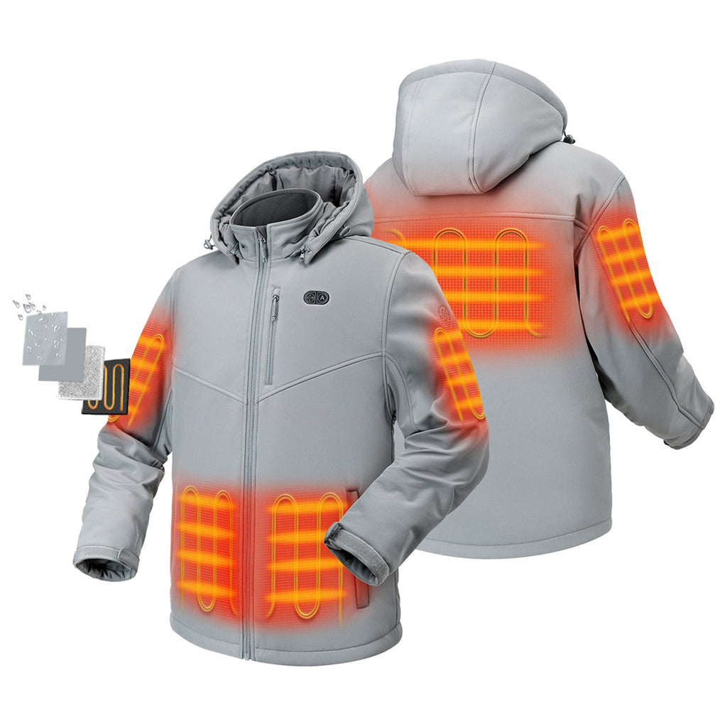 Ororo Men's Grey 5-Zone Heated Jacket