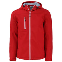 Clique Men's Red Telemark Eco Stretch Softshell Full Zip Hooded Jacket