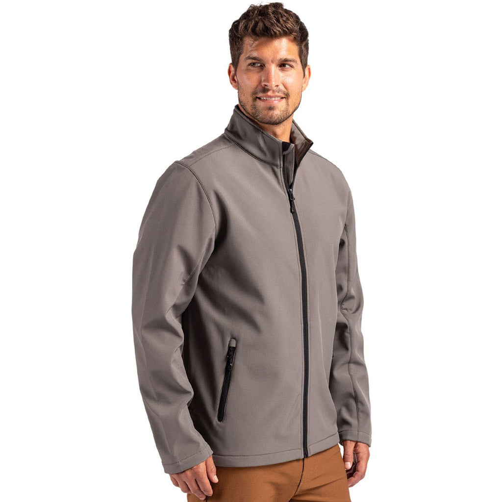Clique Men's Pure Slate/Black Tempo Stretch Full Zip Softshell Jacket