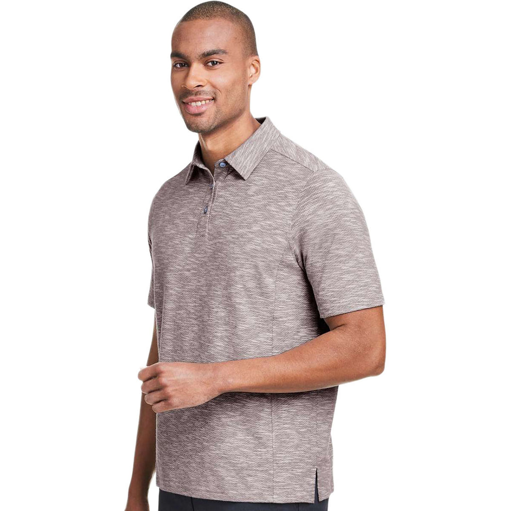 North End Men's Burgundy Heather Eclipse Jacquard Polo