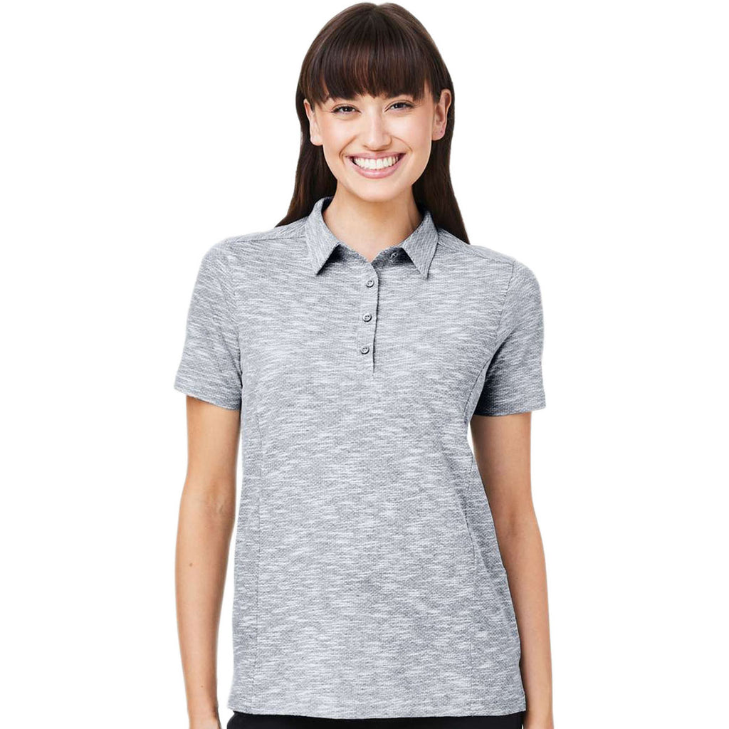 North End Women's Black Heather Eclipse Jacquard Polo