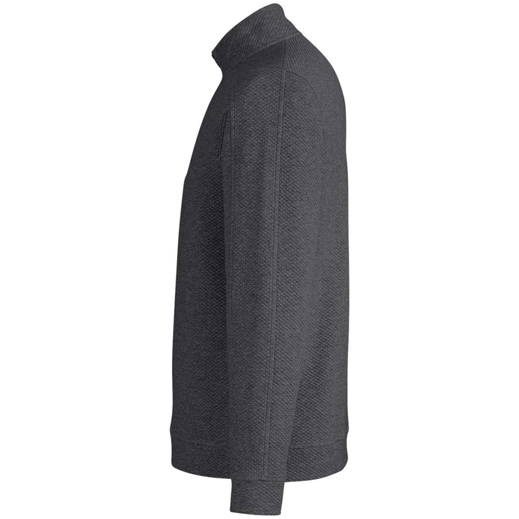 North End Men's Black Heather Spirit Textured Quarter-Zip Pullover